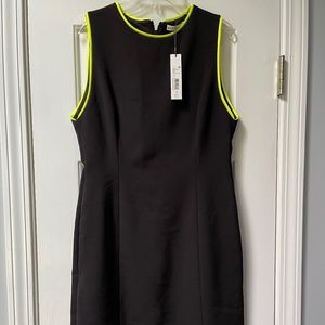 Alice and Olivia Size 8 Black Bodycon dress with Neon trim,, New